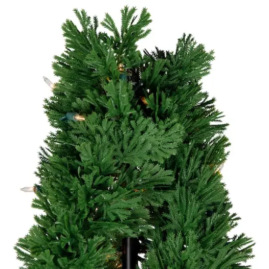 4.5ft. Pre-Lit Artificial Cedar Double Spiral Topiary Tree in Urn Style Pot, Clear Lights {4}