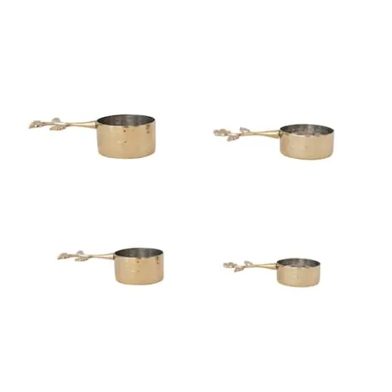 Hello Honey&reg; Gold Finish Stainless Steel & Aluminum Measuring Cup Set with Leaf & Flower Handles {5}