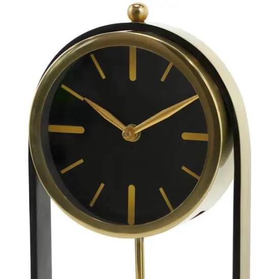 13" Gold Aluminum Tall Clock with Swinging Ball Pendulum {6}