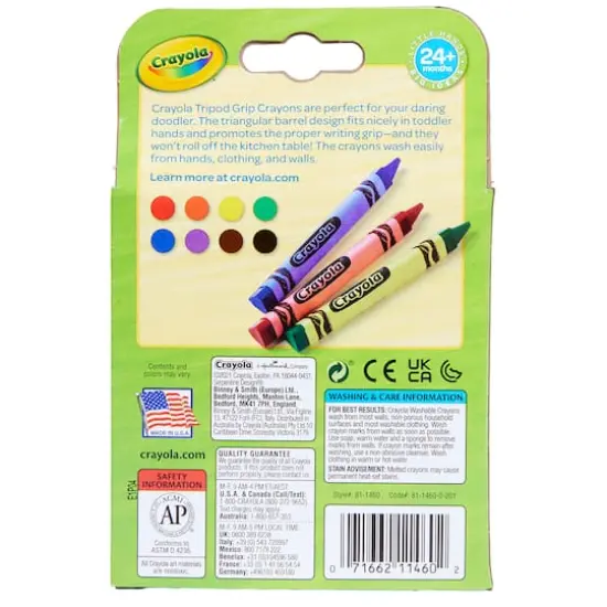 Crayola&reg; Washable Tripod Grip Crayons, 8 Packs of 8 {5}