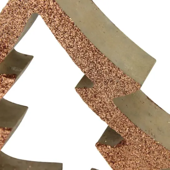 7" Brown Glittered Cutout Christmas Tree Ornament {4}