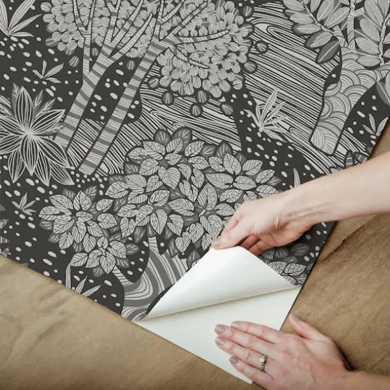 RoomMates Perth Peel & Stick Wallpaper Black {6}