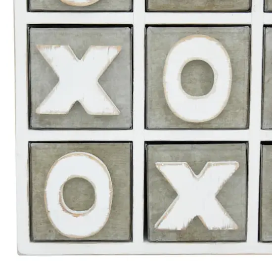 White Wood Traditional Tic Tac Toe Cabinet, 11" x 11" x 9" {5}