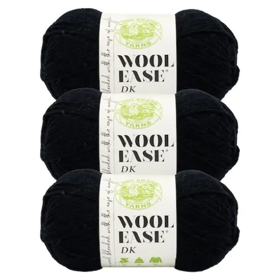 3 Pack Lion Brand&reg; Wool-Ease&reg; DK Yarn Black {1}