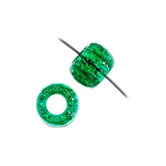 John Bead 9mm Sparkle Pony Beads, 1,000ct. Emerald {4}