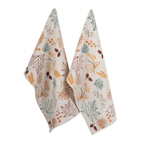 DII&reg; Autumn Leaves Printed Dishtowel Set {1}