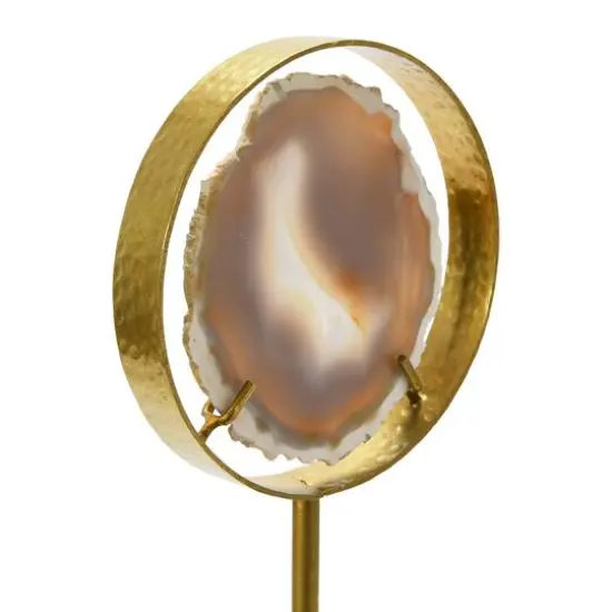 Hello Honey&reg; 18" Gray Agate Accent on Metal & Marble Stand {6}