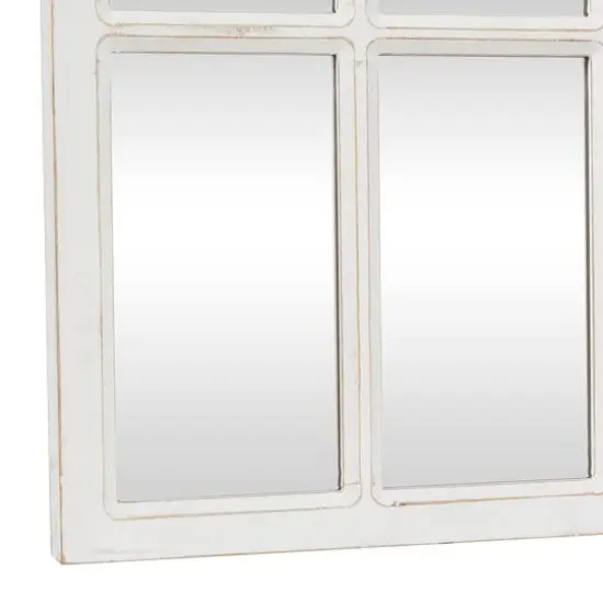 White Wood Farmhouse Rectangular Wall Mirror 48" x 22" {4}
