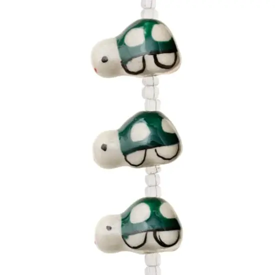 Green Turtle Ceramic Beads, 18mm by Bead Landing&trade; {1}