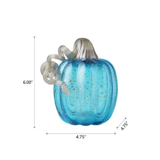 Glitzhome&reg; Glass Pumpkin, Blue {8}