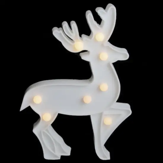 9.75" White Reindeer Christmas Marquee Wall Sign {4}