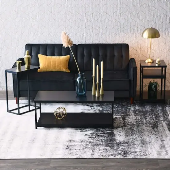 Household Essentials Jamestown 2-Shelf End Table Black Oak {5}