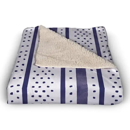 Stripes & Polka Dots Sherpa Fleece Blanket {3}