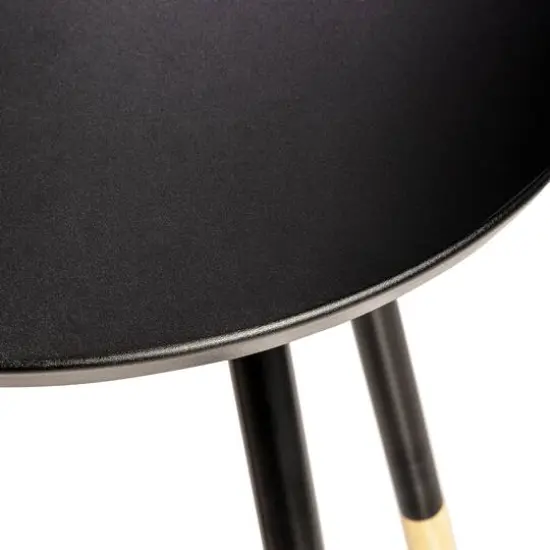 Honey Can Do Black Round End Table {7}