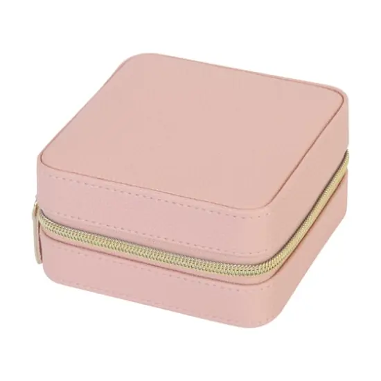 Ruby + Cash Blush Mini Faux Leather Zippered Travel Jewelry Organizer Box {3}