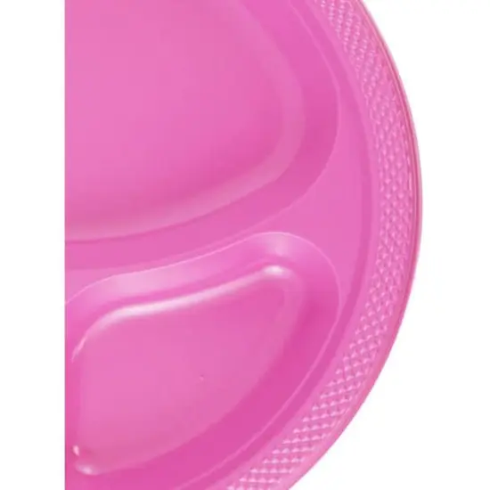JAM Paper 10.25" Divided Plastic Party Plates, 20ct. Hot Pink {3}