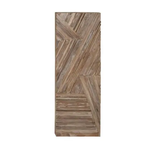 Blue Farmhouse Abstract Recycled Teak Wall Decor, 56" x 20" {1}