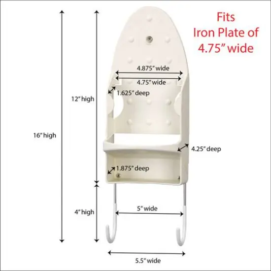 Household Essentials Iron Wall Mount with Attached Ironing Board Hooks {3}