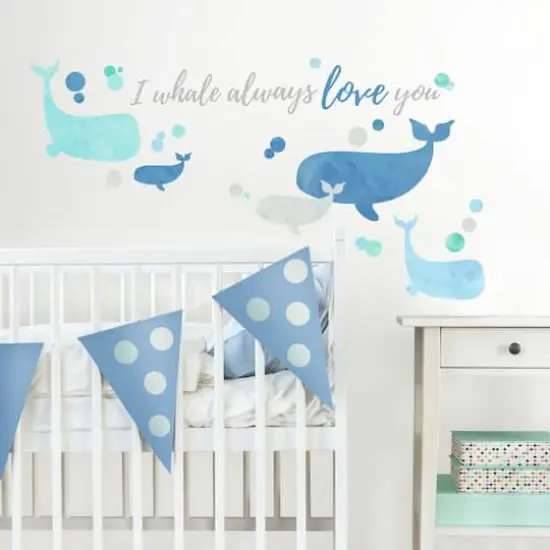 RoomMates I Whale Always Love You Peel & Stick Giant Wall Decals {4}