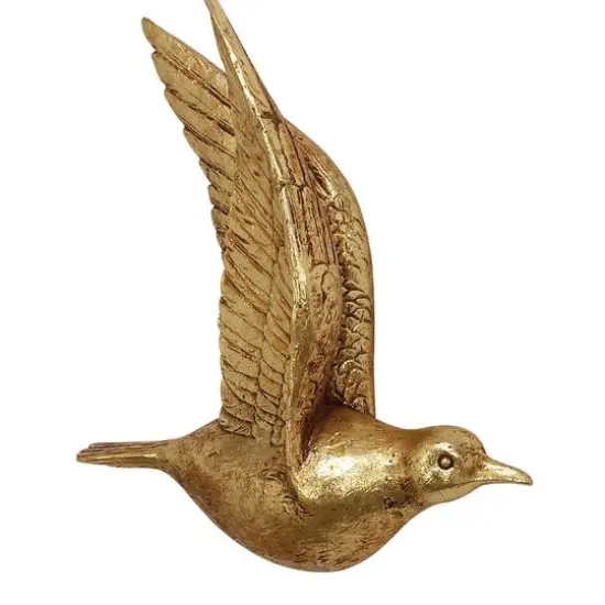 Gold Polystone Coastal Birds Wall Decor Set {3}