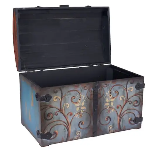 Household Essentials Vintage Metal Decorative Trunk {5}