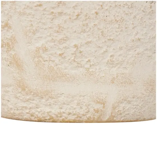 15" Cream Ceramic Hourglass Textured Vase {6}