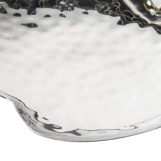 Silver Apple Stainless Steel Contemporary Tray Set {5}