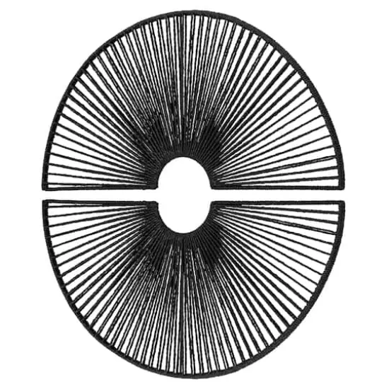 American Art Decor Twin Eclipses 2-Piece Black Paper Rope Wall Art - 30.25" x 30.25" {1}