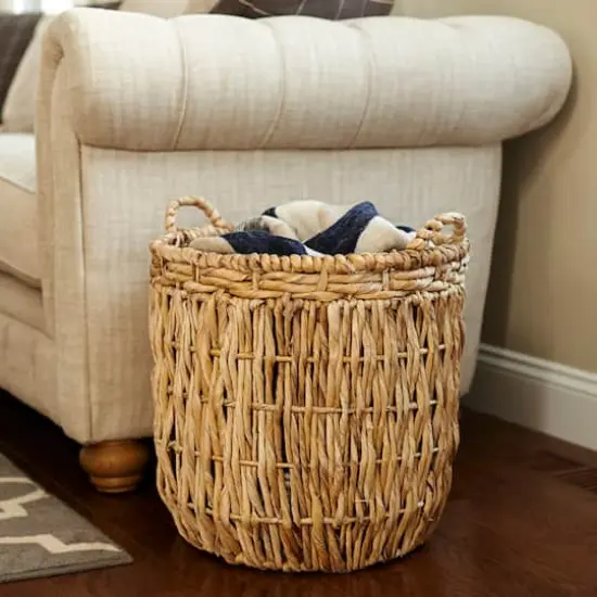 Household Essentials Tall Banana Leaf Wicker Floor Basket {3}