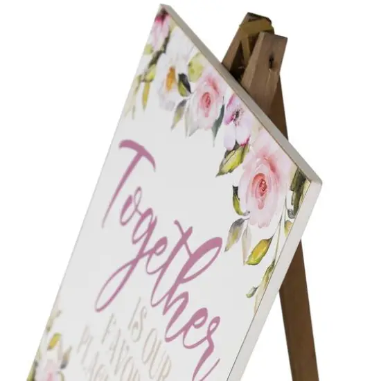11" Wooden Easel Together is Our Favorite Place To Be Floral Spring Sign {6}