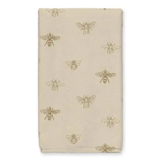 Bees & Butterflies Welcome Tea Towel Set Gold {4}
