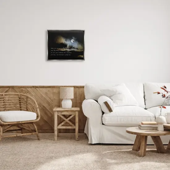 Stupell Industries Witch Flying By Moon Framed Floater Canvas Wall Art Gray {3}