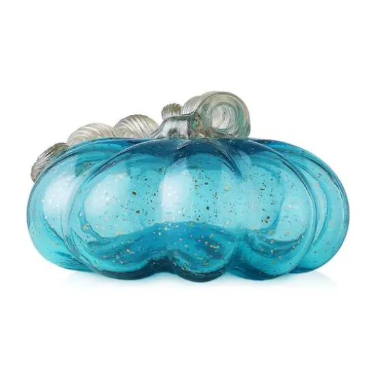 Glitzhome&reg; Short Glass Pumpkin, Blue {7}