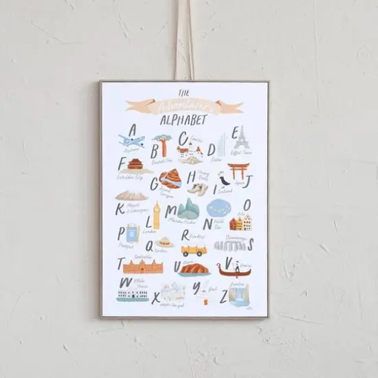 Hello Honey&reg; Adventurer's Alphabet Canvas Framed Wall D&eacute;cor {3}