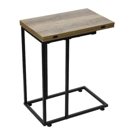 Household Essentials Jamestown Extendable C-Shaped End Table Ashwood {4}