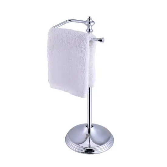 SunnyPoint 16" Chrome Heavy Weight Metal Fingertip Towel Holder Stand {3}