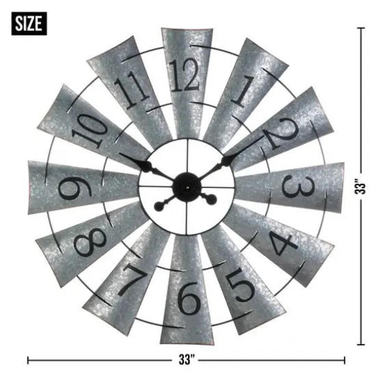Galvanized Windmill Wall Clock {3}