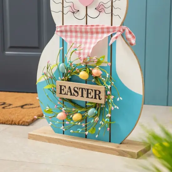 Glitzhome&reg; 30" Easter Wooden Bunny Porch D&eacute;cor {6}