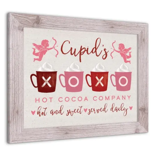 Cupids Hot Cocoa Western White Framed Print {3}