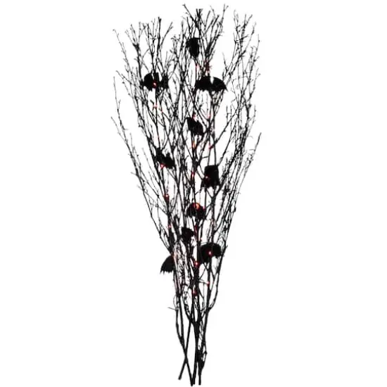 4ft. Black & Orange Lighted Glitter Halloween Branches, 5ct. {1}