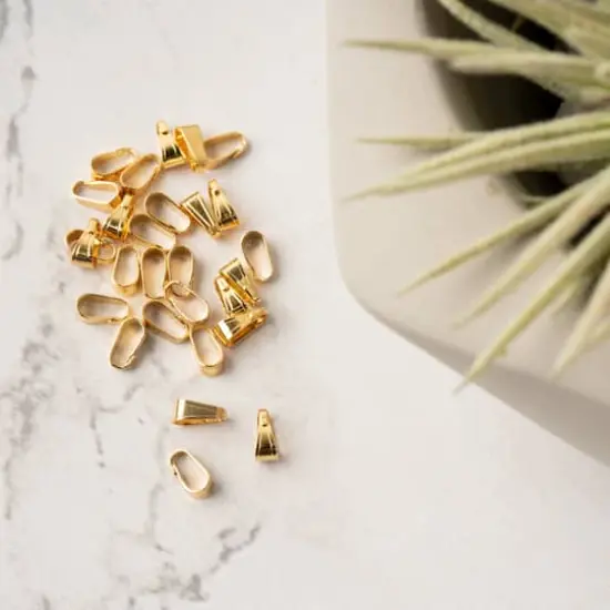 6mm Pinch Bails, 30ct. by Bead Landing&trade; 18K Gold {4}