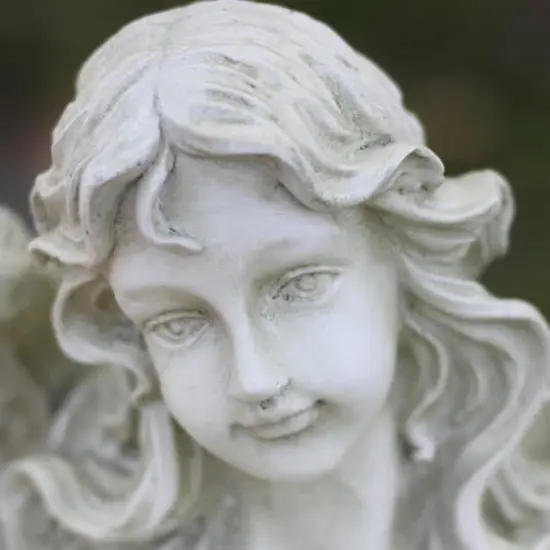 24.5" Light Olive Green Praying Angel Garden Statue {4}