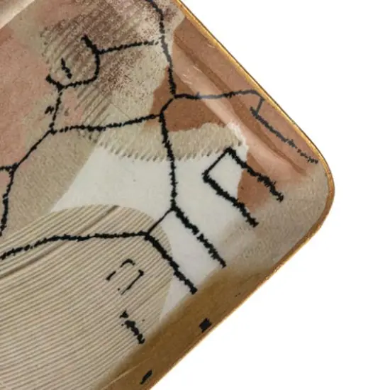 Hello Honey&reg; Earthy Landscape & Abstract Enameled Metal Tray Set {5}