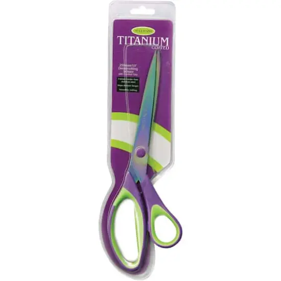 Sullivans 10" Purple & Green Heirloom Titanium Dressmaker Scissors {1}