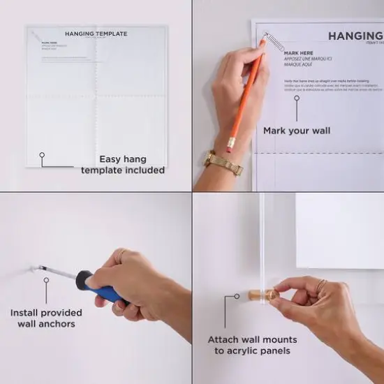 Wexel Art Double Panel Clear Acrylic Floating Wall Frame with Silver Hardware {8}