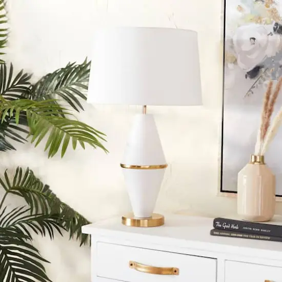 CosmoLiving by Cosmopolitan 27" Contemporary Table Lamp White {3}