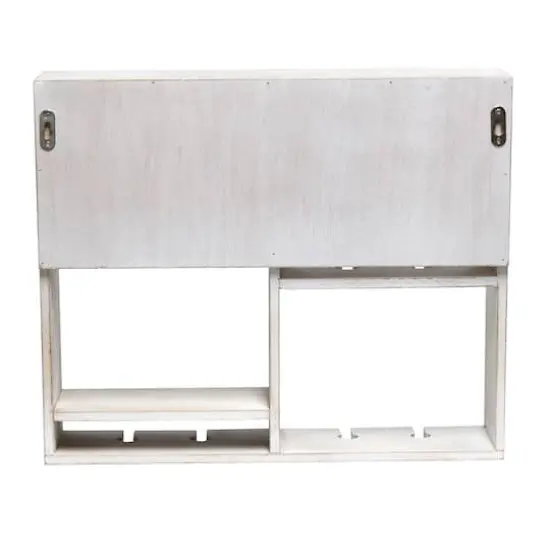 Elegant Designs Wall Mounted Wine Rack Shelf & Glass Holder White Wash {9}