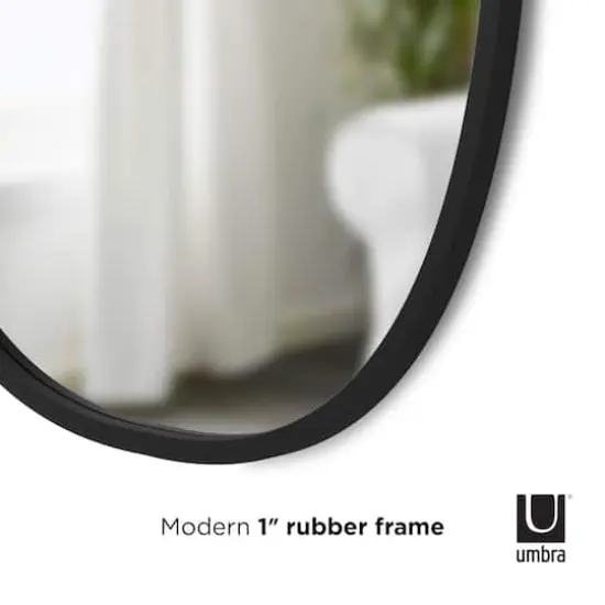 Umbra 36" Black Hub Oval Wall Mirror {3}