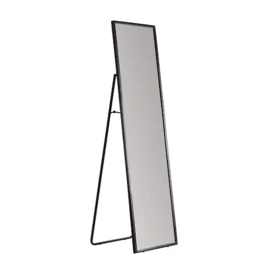 Habitat Carmen 60" Black Rectangular Linear Standing Mirror {5}