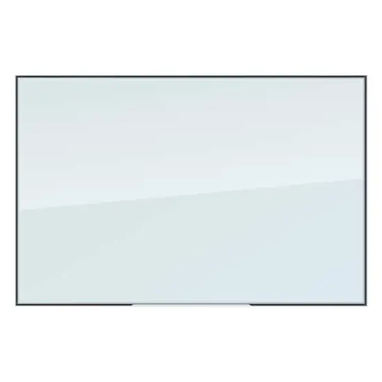 U Brands White Aluminum Framed White Frosted Non-Magnetic Glass Dry-Erase Board, 36" x 24" {1}